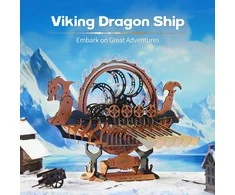 Robotime 3D medinis mechaninis konstruktorius Viking Dragon Ship