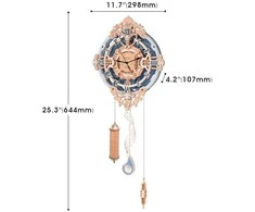 Robotime 3D medinis mechaninis konstruktorius SIENINIS LAIKRODIS