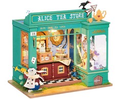 Robotime Mini namas 3D konstruktorius Alice's Tea Store