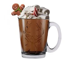 Leon glass mug 300 ml dec. Reindeer