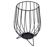 Metal candle holder 11x11x16 cm juodas