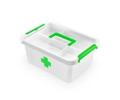 ORPLAST Apteczka antibakterinis pirmosios pagalbos buteliukas su rankena, 12,5 cm, įdėklas, 40x30