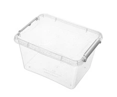 Orplast Antibakterinis 2 vnt. maisto indelių su sidabrino mikrodalelėmis, su dangteliu ir spaustukais rinkinys, 2 l