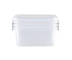 Orplast Antibakteriniai kvadratiniai maisto indeliai, 600 ml, 3 vnt. rinkinys.