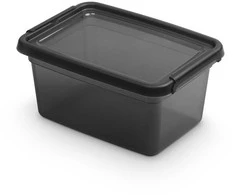 Orplast Basestore container with lid and clips, 14x19x9 cm 1,5 L coal