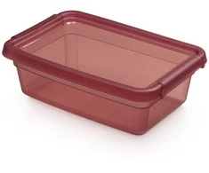 Orplast Basestore container with lid and clips, 19x28x9 cm 3 L rhubarb