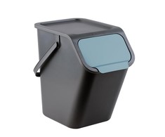 Šiukšliadėžė BINI, 25 l, juoda, mėlyna