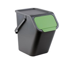 Šiukšliadėžė BINI, 25 l, juoda, žalia