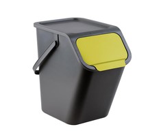Šiukšliadėžė BINI, 25 l, juoda, geltona