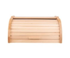 Lumarko Wooden bread box with shutter large 39X29X18cm light wood