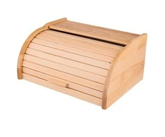 Lumarko Wooden bread box with shutter large 39X29X18cm light wood