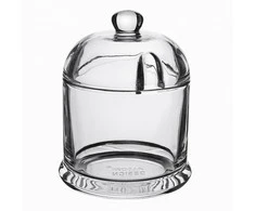 Glass sugar pot dia. 8,5 cm, h- 12 cm