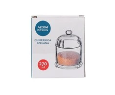 Glass sugar pot dia. 8,5 cm, h- 12 cm
