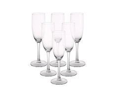 Diamond set of 6 champagne glasses 180 ml