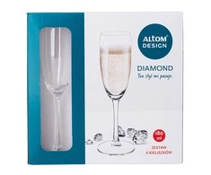 Diamond set of 6 champagne glasses 180 ml