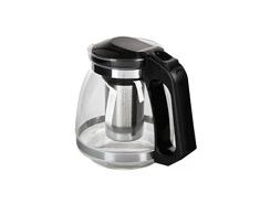 Juodas stiklinis arbatinukas 1,5 l su filtru