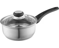 Emilio saucepan stainless steel, 1.2L, 16 cm, with glass lid