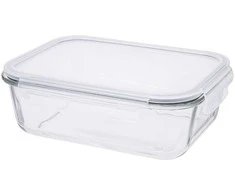 1000ml rect.soda lime glass food container wtih pp lid