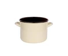 Emalia Silesia Rybnik Straight puodas 3,3l dia.18cm h.14cm cream/inside dark