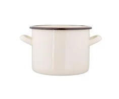 Altom Design Emaliuotas tiesus puodas, 3,3 l; skersmuo 18 cm; aukštis 14 cm, kreminės spalvos