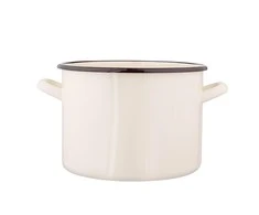 Altom Design Emaliuotas tiesus puodas, 4,4 l; skersmuo 20 cm; aukštis 1,5 cm, kreminės spalvos
