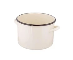 Altom Design Emaliuotas tiesus puodas, 5,8 l; skersmuo 22 cm; aukštis 16 cm, kreminės spalvos