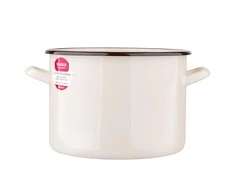 Altom Design Emaliuotas tiesus puodas, 5,8 l; skersmuo 22 cm; aukštis 16 cm, kreminės spalvos