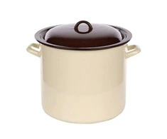 Altom Design Enamel puodas su dangčiu 14,2 L; 28 cm cream/dark centre