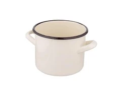Altom Design Enamelled straight puodas, 1,5 L; diameter 14 cm; height 11 cm, cream