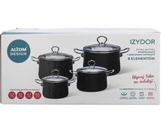 Izydor 8 dalių virtuvės reikmenų rinkinys, juodas
