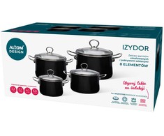 Izydor 8pcs cookware set juodas