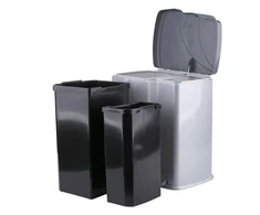 Šiukšliadėžė KEEEPER Gunnar, su pedalu, 7 L + 15 L, pilka sp.
