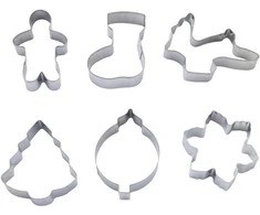 Set of 6 stainless steel Christmas bakeshop cutters