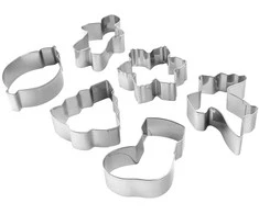 Set of 6 stainless steel Christmas bakeshop cutters
