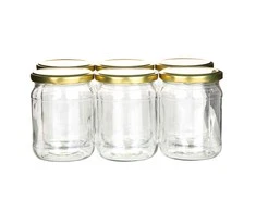 Set of 6 jars to-520 + caps fi 82, 6z
