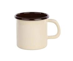 Enamelled mug 0,45l dia.9cm h.9cm cream, inside dark