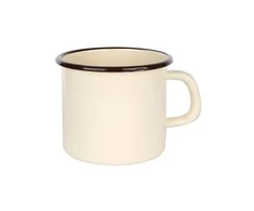 CREAM Emaliuotas puodelis 0,45 l, skersmuo 9 cm, aukštis 9 cm, kreminės spalvos