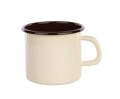 Lumarko Enamelled mug 1,25l dia.12cm h.11,5cm cream, inside dark