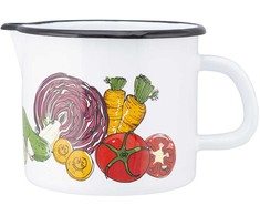 Silesia Emaliuotas puodelis su snapeliu, 1,15 l, skersmuo 12 cm, Dek.Vegetables Altom 3384