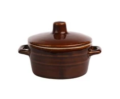 Molinis puodas su dangčiu Krystynka 12x13x6cm/0.3L rudas