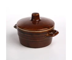 Molinis puodas su dangčiu Krystynka 12x13x6cm/0.3L rudas