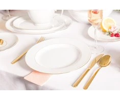 Porcelianinė pietų lėkštė MariaPaula Classic Gold, baltos sp., ø 26 cm