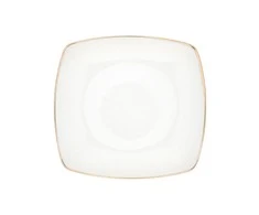 Lumarko Porcelianinė desertinė lėkštė MariaPaula Moderna Gold, baltos sp., 20,5 x 20,5 cm