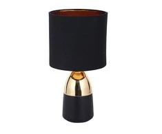Lumarko Juodas and auksinis table lamp with a metal base, 16x31 cm