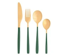 AltomDesign "Noble Gold Žalias" stalo įrankių rinkinys 24 dalių - 6 asmenims, Aukso / Žalios spalvos