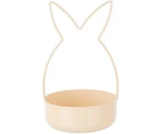 Metal bowl rabbit design 11x10x19 cm yellow