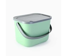 6 L BINI bio-waste container žalias-pilkas