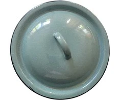 Emaliuotas viršelis 16 cm žaliai margas