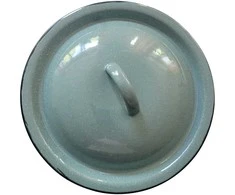 Emaliuotas viršelis 24 cm žaliai margas