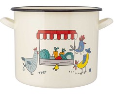 Altom Design Emaliuotas puodas su dangteliu sultiniui, dujų indukcija Silesia Kurki 10 l 25 cm